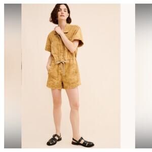 Free People Rhodes Chino Coveralls Mustard XL NWOT